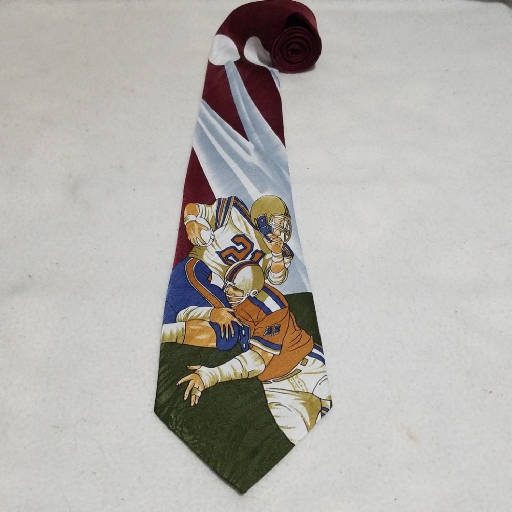 Neck Tie High Fashion Football Theme